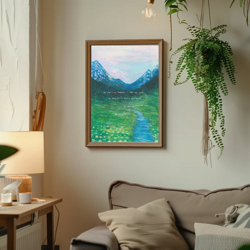 Psalm 23:1-3 Scripture Art Print