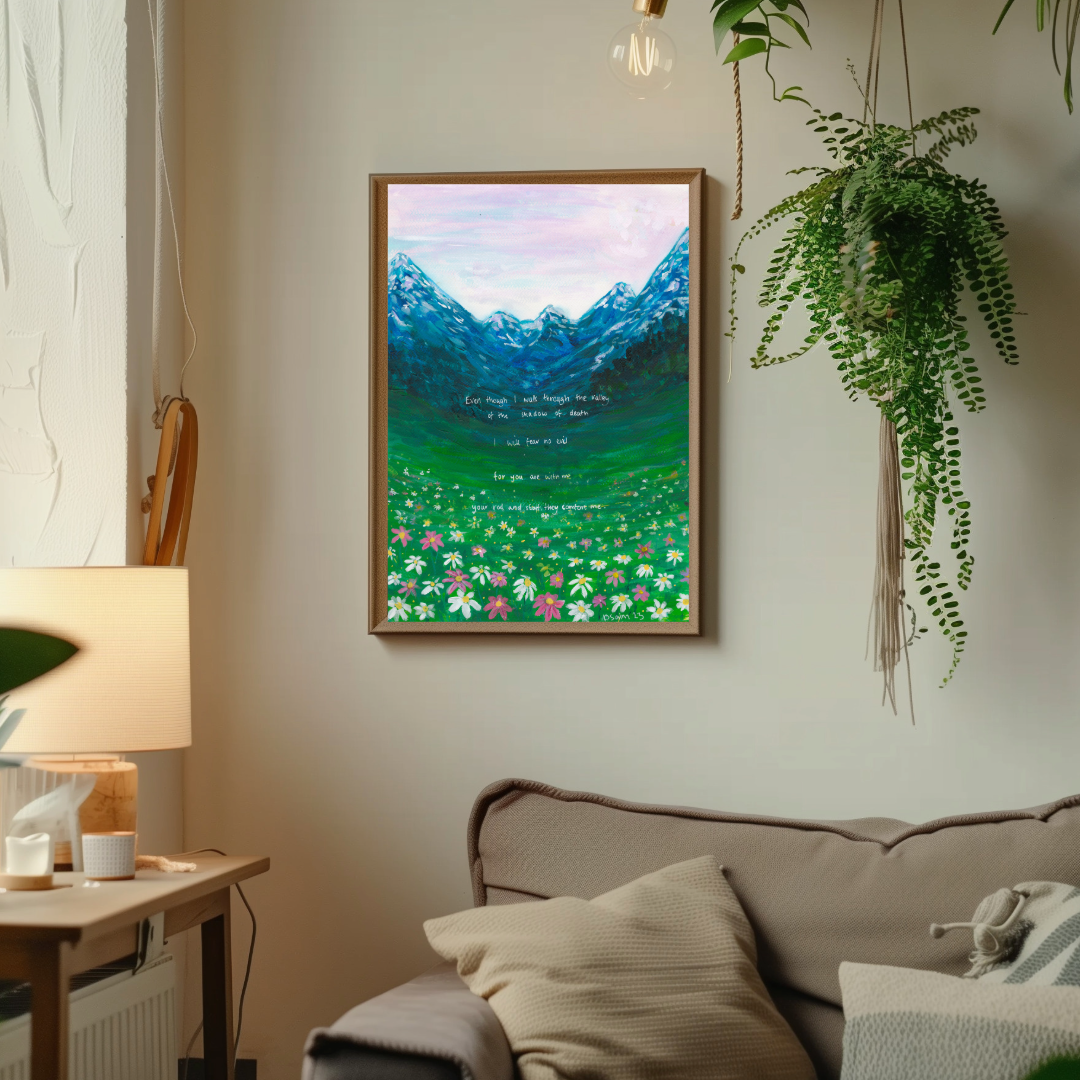 Psalm 23:4 Scripture Art Print