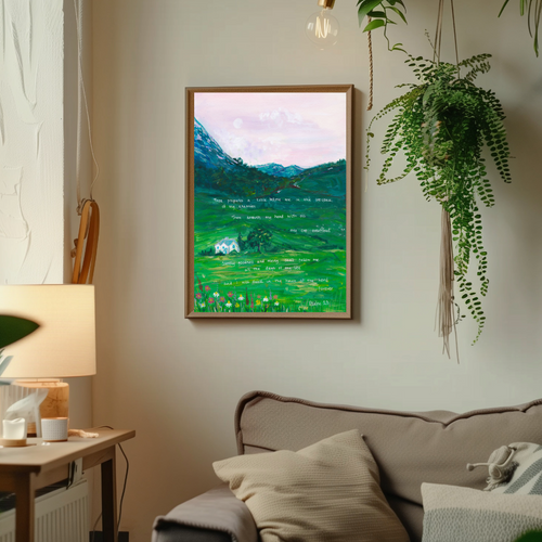 Psalm 23:5-6 Scripture Art Print
