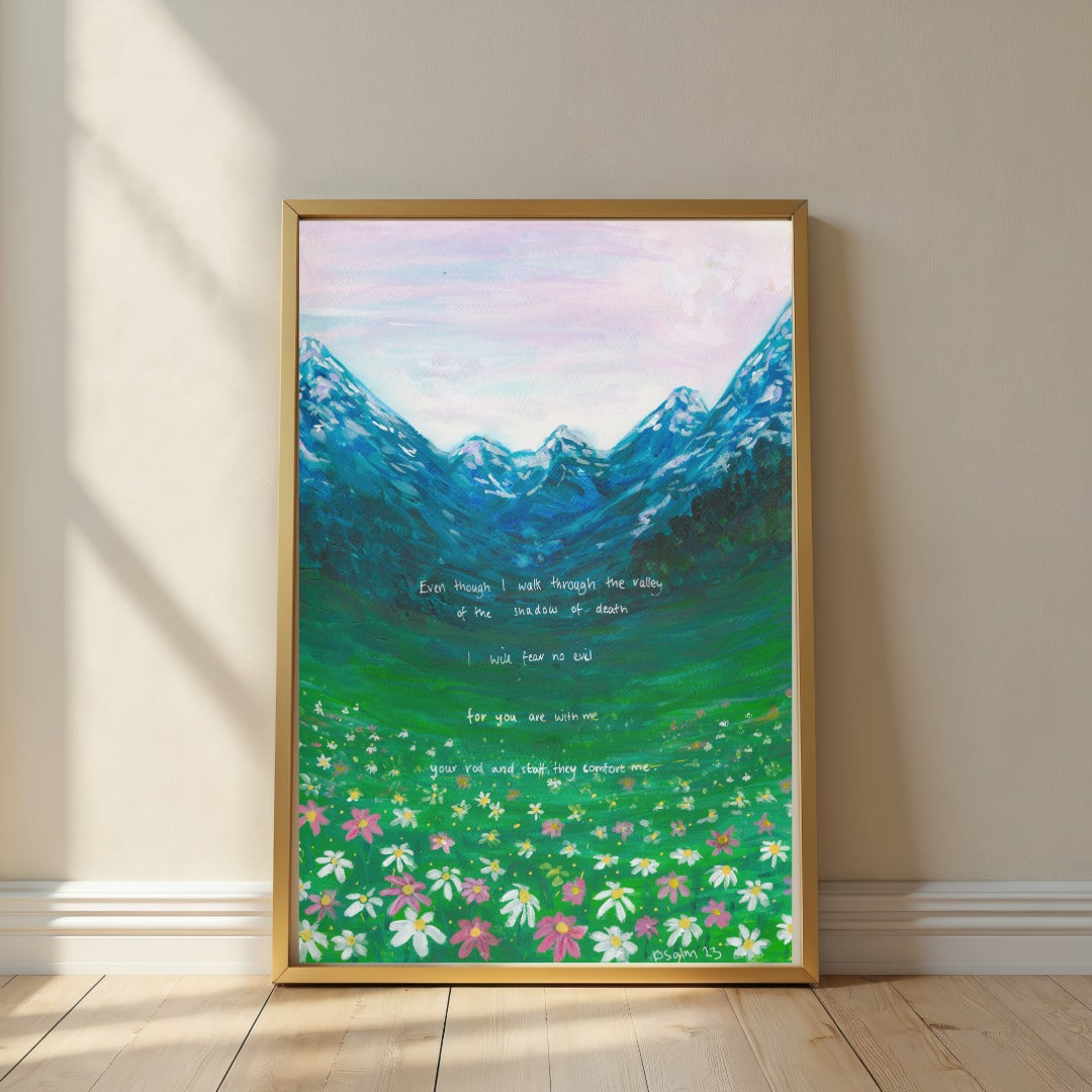 Psalm 23:4 Scripture Art Print